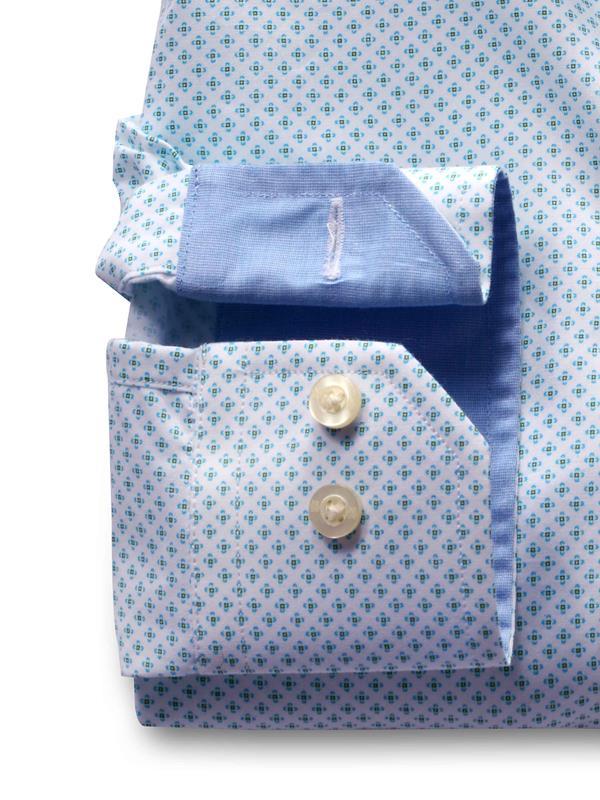 Murray White Printed Full sleeve single cuff   Cotton Shirt