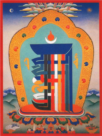Kalacharka - Wheel of Time Image - Tibetan thangka painting, front view