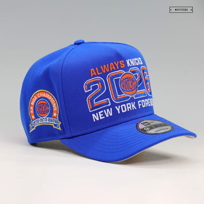 NEW YORK KNICKS 2026 ALWAYS KNICKS NEW YORK FOREVER 9FIFTY A-FRAME NEW ERA SNAPBACK HAT