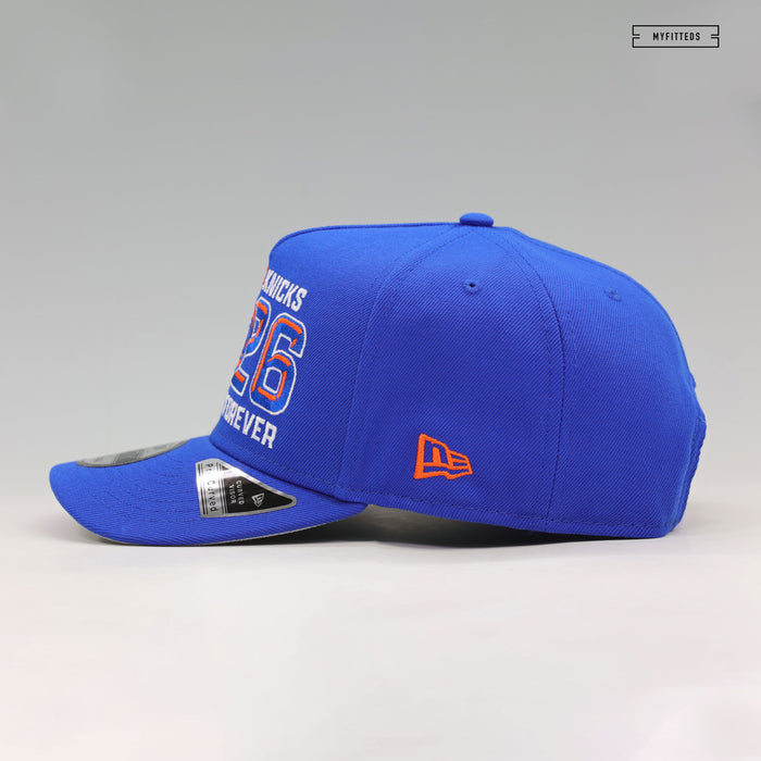 NEW YORK KNICKS 2026 ALWAYS KNICKS NEW YORK FOREVER 9FIFTY A-FRAME NEW ERA SNAPBACK HAT