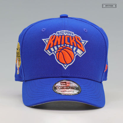 NEW YORK KNICKS 2026 NBA FINALS JERSEY PATCH BLUE SAPPHIRE PRIMARY NEW ERA 9FIFTY SNAPBACK