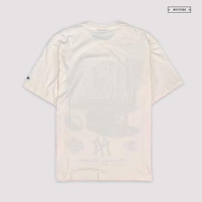 NEW YORK YANKEES 1998 WORLD SERIES AMERICAN LEAGUE EAST DIVISION CREAM NEW ERA T-SHIRT
