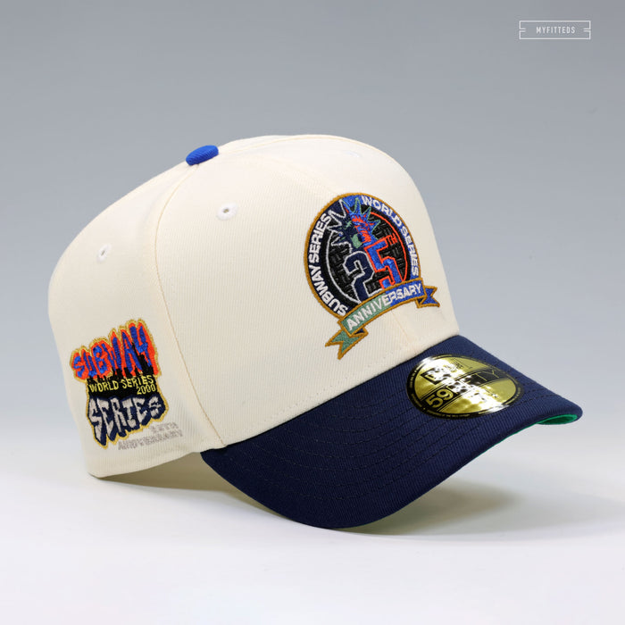 NEW YORK YANKEES AND METS 2000 WORLD SERIES SUBWAY SERIES 25TH ANNIVERSARY NEW ERA CAP