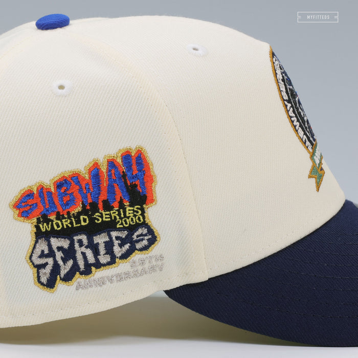 NEW YORK YANKEES AND METS 2000 WORLD SERIES SUBWAY SERIES 25TH ANNIVERSARY NEW ERA CAP