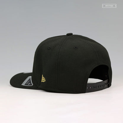NEW YORK YANKEES THE LAUREL JET BLACK GOLDEN METALLIC 9FIFTY A-FRAME NEW ERA SNAPBACK HAT