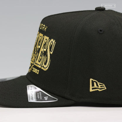 NEW YORK YANKEES THE LAUREL JET BLACK GOLDEN METALLIC 9FIFTY A-FRAME NEW ERA SNAPBACK HAT
