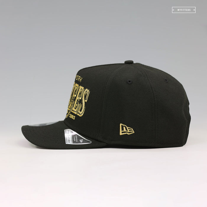 NEW YORK YANKEES THE LAUREL JET BLACK GOLDEN METALLIC 9FIFTY A-FRAME NEW ERA SNAPBACK HAT