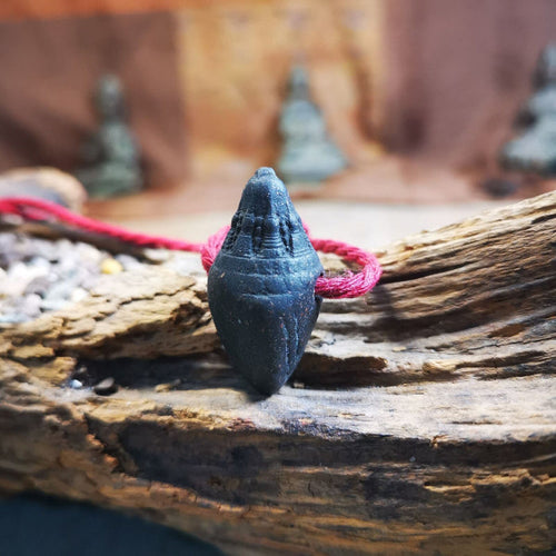 Niang La Tsa Tsa Statue Amulet,Stupa,Pagoda,1.34" - Tibetan Buddhist amulet, front view