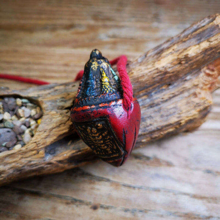 Niang La Tsa Tsa Statue Amulet,Stupa,Pagoda,2.52" - Tibetan Buddhist amulet, view 4
