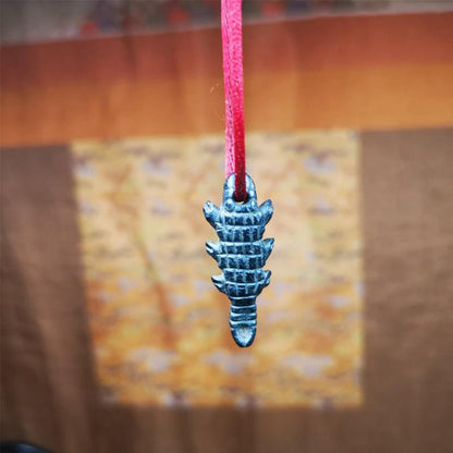 Obsidian Scorpion Amulet 1.26" - Tibetan Buddhist amulet, view 7