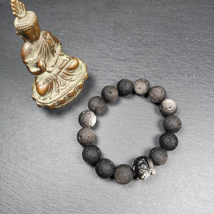 Obsidian Wrist Mala, Prayer Beads Bracelet - Tibetan Buddhist mala beads, view 4