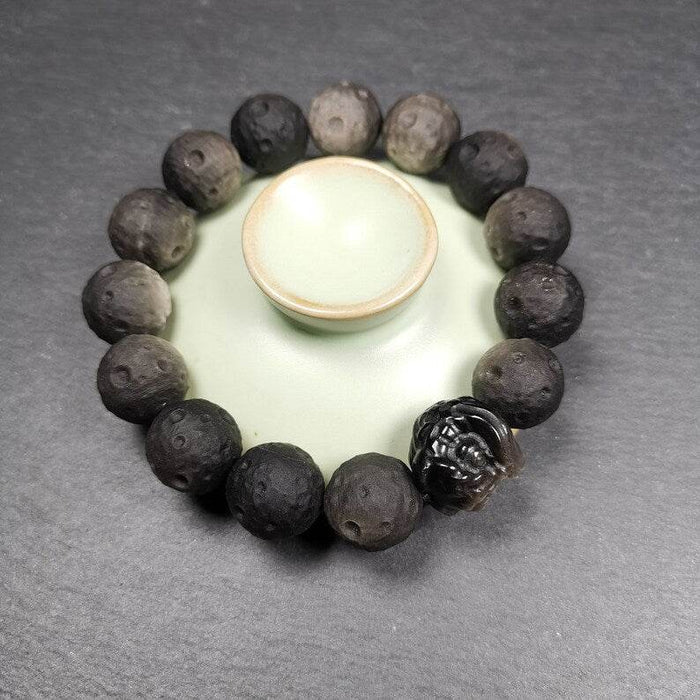 Obsidian Wrist Mala, Prayer Beads Bracelet - Tibetan Buddhist mala beads, view 6