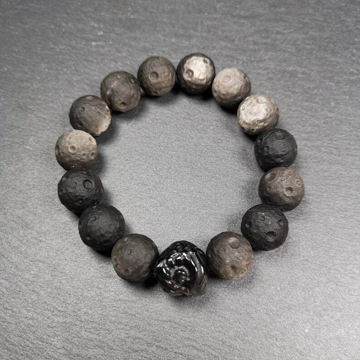 Obsidian Wrist Mala, Prayer Beads Bracelet - Tibetan Buddhist mala beads, view 7