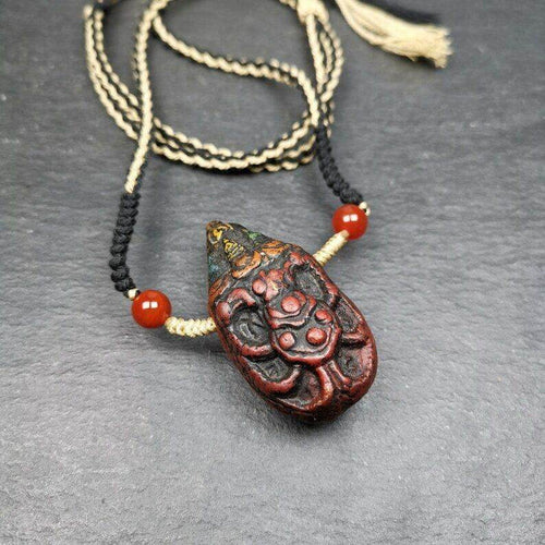 Old Tibetan Tsa Tsa Amulet, Scorpion Guru of Padmasambhava,Scorpion Terma Amulet - Tibetan tsa tsa mold, front view