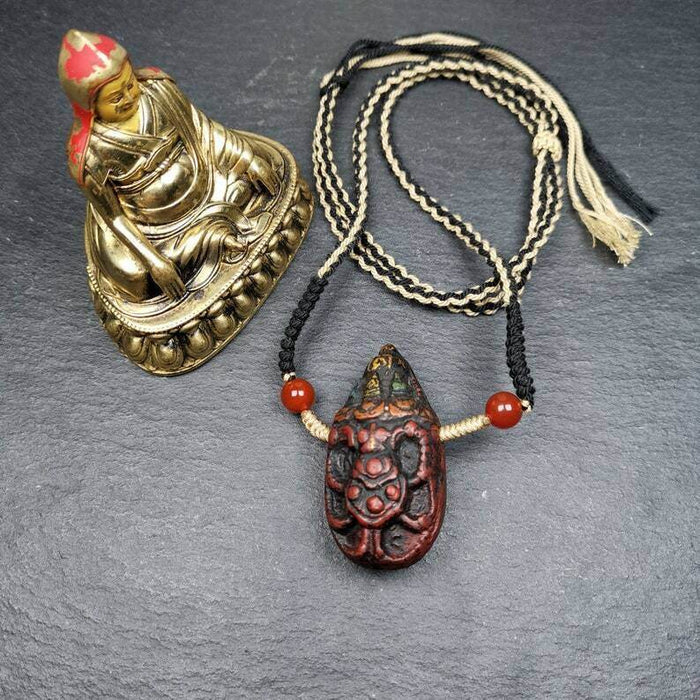 Old Tibetan Tsa Tsa Amulet, Scorpion Guru of Padmasambhava,Scorpion Terma Amulet - Tibetan tsa tsa mold, view 4