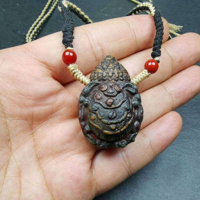 Old Tibetan Tsa Tsa Amulet, Scorpion Guru of Padmasambhava,Scorpion Terma Amulet - Tibetan tsa tsa mold, view 5