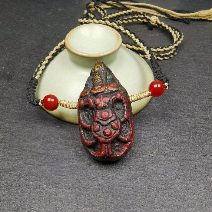 Old Tibetan Tsa Tsa Amulet, Scorpion Guru of Padmasambhava,Scorpion Terma Amulet - Tibetan tsa tsa mold, view 5