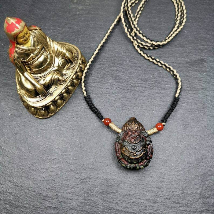 Old Tibetan Tsa Tsa Amulet, Scorpion Guru of Padmasambhava,Scorpion Terma Amulet - Tibetan tsa tsa mold, view 6