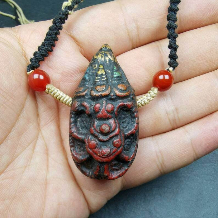 Old Tibetan Tsa Tsa Amulet, Scorpion Guru of Padmasambhava,Scorpion Terma Amulet - Tibetan tsa tsa mold, view 6