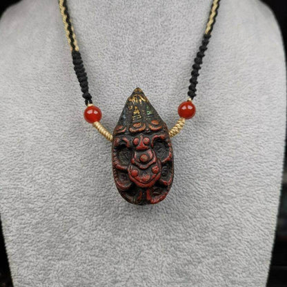 Old Tibetan Tsa Tsa Amulet, Scorpion Guru of Padmasambhava,Scorpion Terma Amulet - Tibetan tsa tsa mold, view 7