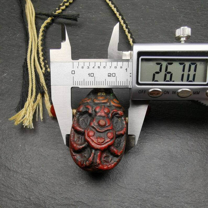 Old Tibetan Tsa Tsa Amulet, Scorpion Guru of Padmasambhava,Scorpion Terma Amulet - Tibetan tsa tsa mold, view 8