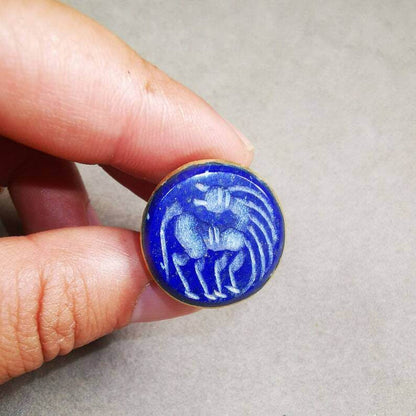 Old West Asian Ring,Made of Lapis Lazuli + Copper,From Pakistan - Tibetan Buddhist art, view 4