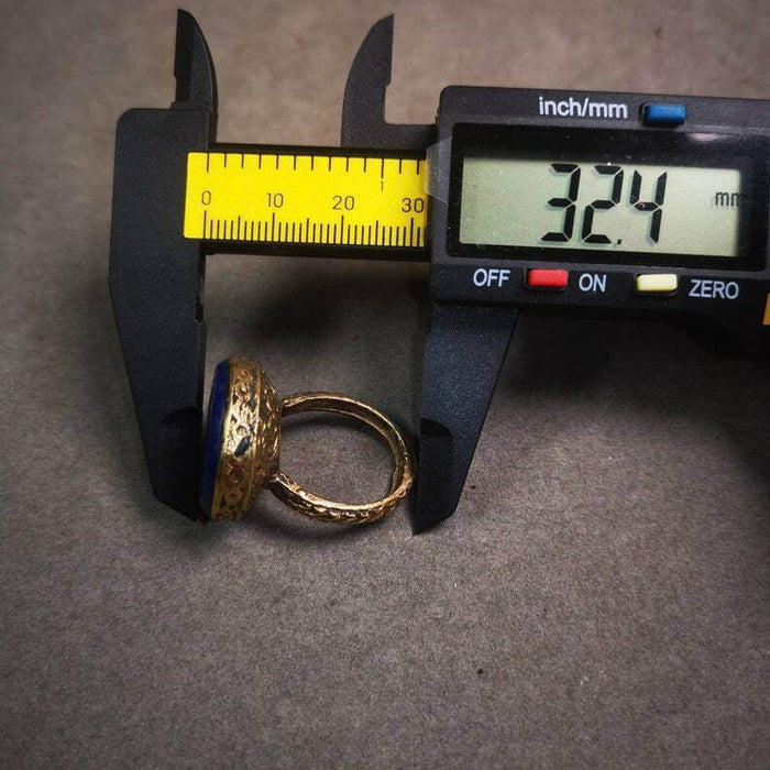 Old West Asian Ring,Made of Lapis Lazuli + Copper,From Pakistan - Tibetan Buddhist art, view 8