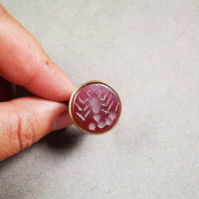 Old West Asian Ring,Made of Ruby and Copper,From Pakistan - Tibetan Buddhist art, view 4