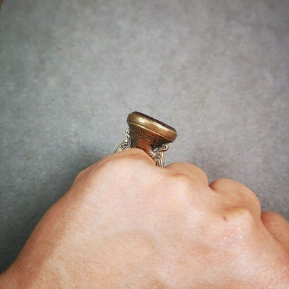 Old West Asian Ring,Made of Ruby and Copper,From Pakistan - Tibetan Buddhist art, view 6