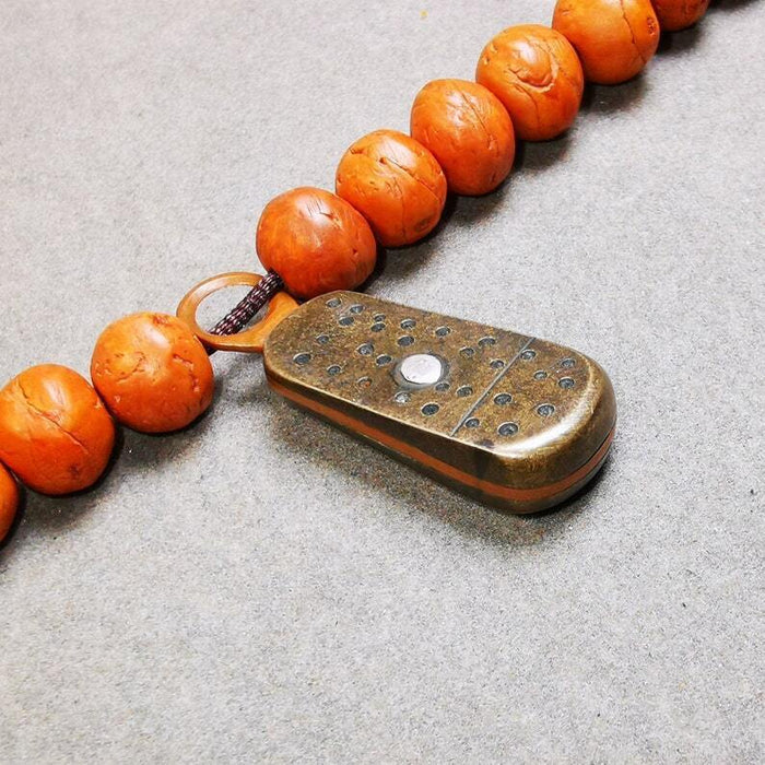 Pendant,Mantra Dot Charm Amulet 1.34" - Tibetan Buddhist amulet, view 4