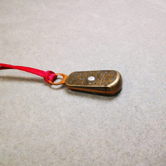 Pendant,Mantra Dot Charm Amulet 1.34" - Tibetan Buddhist amulet, view 7