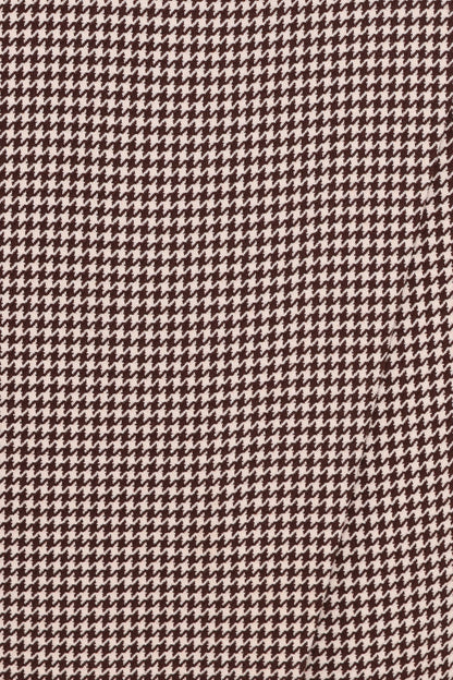 Ariela Wrap Front Midi Skirt - Brown Houndstooth