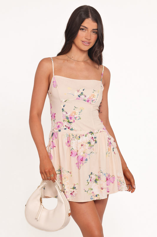 Albon Mini Dress - Cream Floral