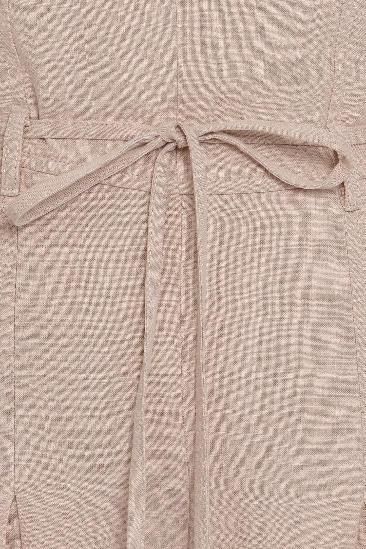 Calliope Tie Waist Jumpsuit - Wheat