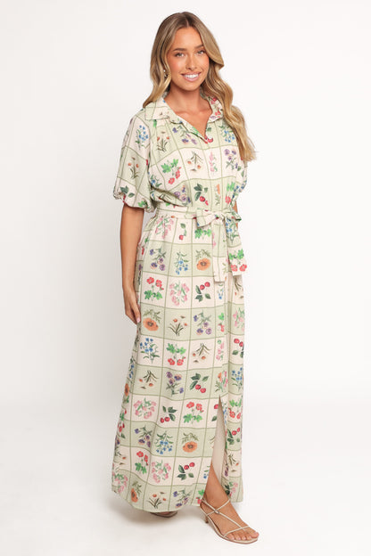 James Button Through Maxi Dress - Flower Market
