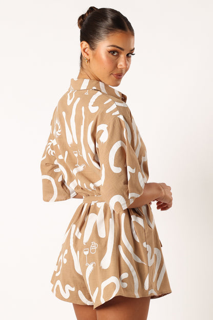 Kellie Romper - Tan