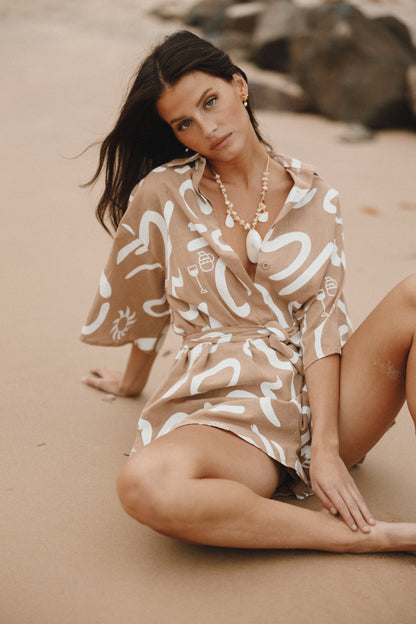 Kellie Romper - Tan