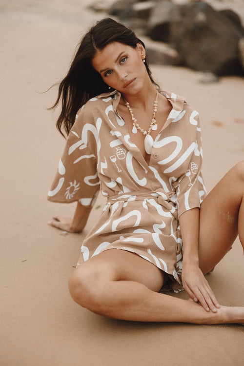 Kellie Romper - Tan