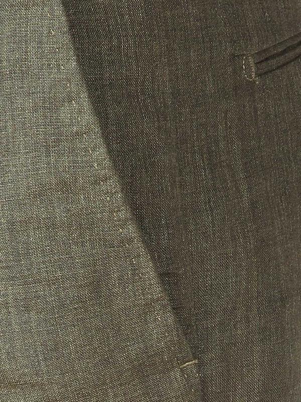 Positano Olive Classic Fit Linen Trousers