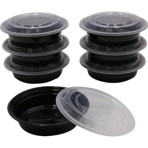 RitePak - 16 Oz, 6" Round Black Microwavable Container Combo, 150/cs - MC0616B