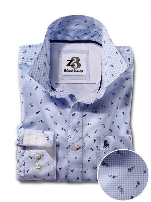 Rosa Sky Check Full sleeve single cuff   Cotton Shirt