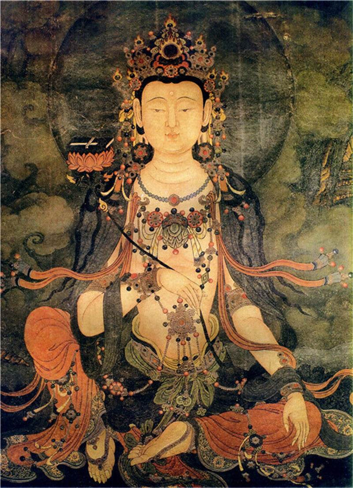 Samantabhadra Image - Tibetan thangka painting, front view