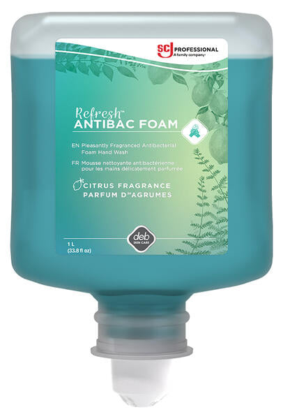 SC Johnson - Refresh™ AntiBac FOAM Citrus Fragrance Antibacterial Foam Handwash, 1 L, 6 Bottle/Cs - ANT1LCA