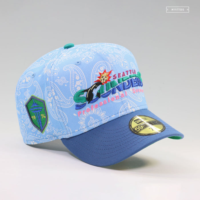 SEATTLE SOUNDERS RETRO PROFESSIONAL SOCCER ORCA PAISLEY NEW ERA FITTED CAP