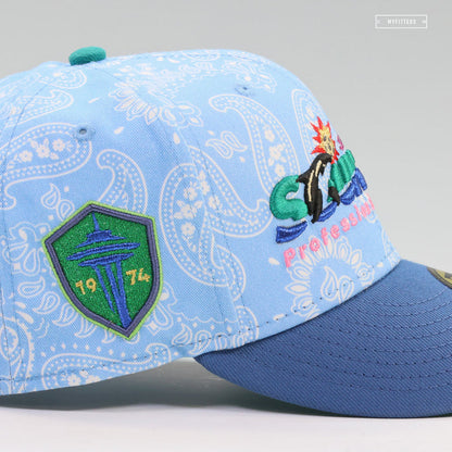 SEATTLE SOUNDERS RETRO PROFESSIONAL SOCCER ORCA PAISLEY NEW ERA FITTED CAP