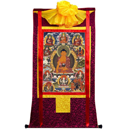 Shakyamuni - 18th Century - Tibetan thangka painting, view 5