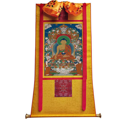 Shakyamuni - 18th Century - Tibetan thangka painting, view 6