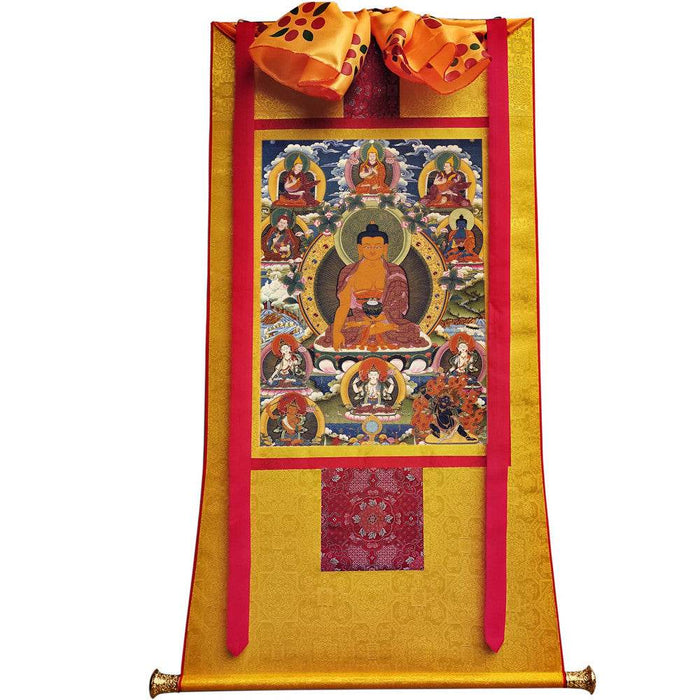 Shakyamuni - 18th Century - Tibetan thangka painting, view 6