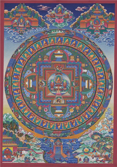 Shakyamuni Image - Tibetan thangka painting, front view