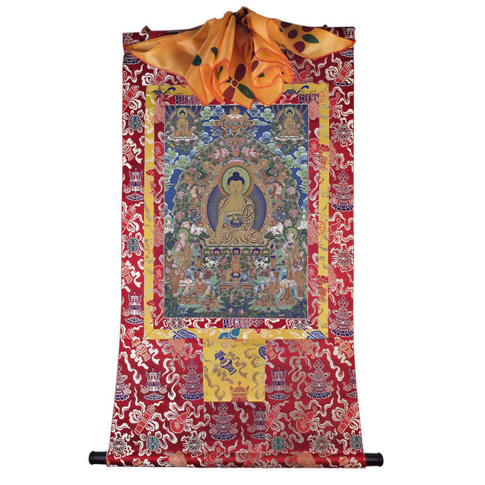Shakyamuni Image - Tibetan thangka painting, view 7